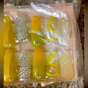 Handmade long dip powder press on nails